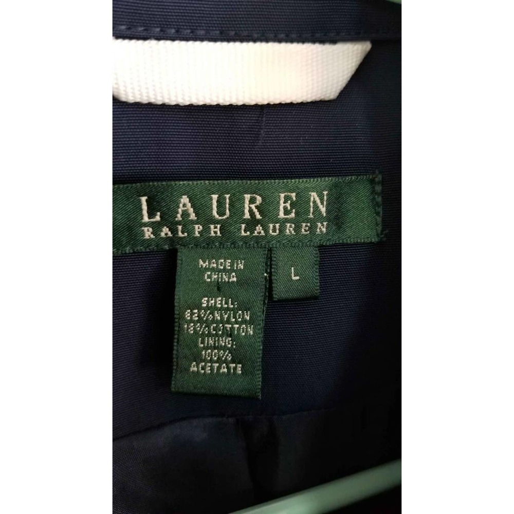 New! Lauren Ralph Lauren Navy Nylon Silver Clasp Jacket Size Large. - Picture 3 of 7